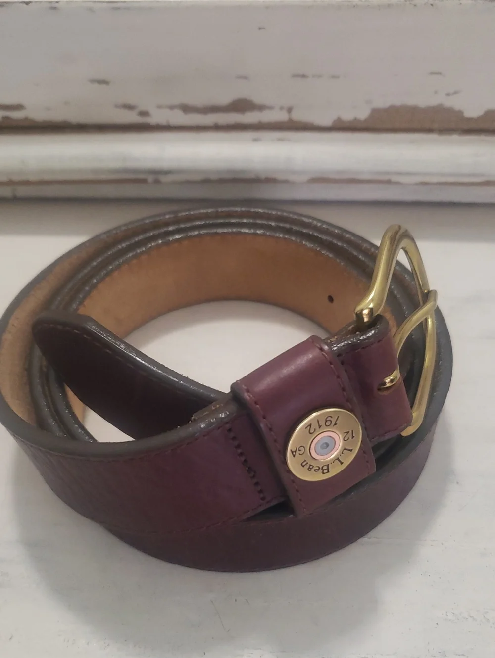 L.L. Bean Leather Belt Shotgun Accent